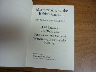 Masterworks of the British Cinema. Movies. 1st Am ed. 1974. VG+ in