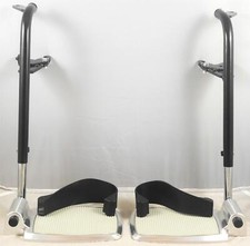 Pair of Black Durable NHS Wheelchair Footrests Leg Rests Hangers Complete