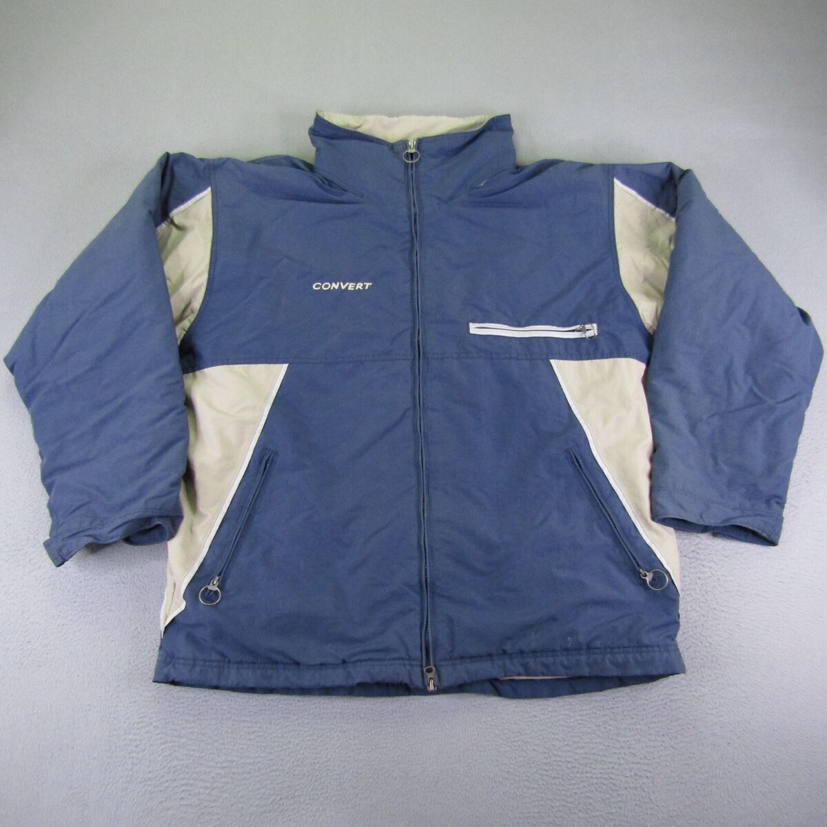 Vintage Columbia Jacket Mens Large Blue White Convert Full Vintage Columbia Jacket Mens Large Blue White Convert Full