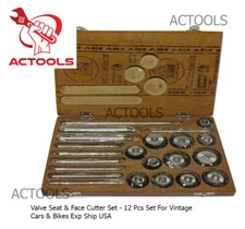 Valve Seat & Face Cutter Set 12 Pcs   For Vintage Cars & Bikes ACTOOLS USA