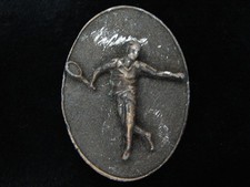 QC01147 VINTAGE 1970s  TENNIS  SPORTS COMMEMORATIVE INSTYLE BELT BUCKLE