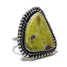 Ring Atlantisite Gemstone Handmade 925 Sterling Silver Jewelry Size 9 m111