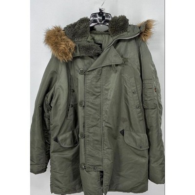 Alpha Industries N-3B Parka Extreme Cold Weather Sage Green XL Snorkel Jacket