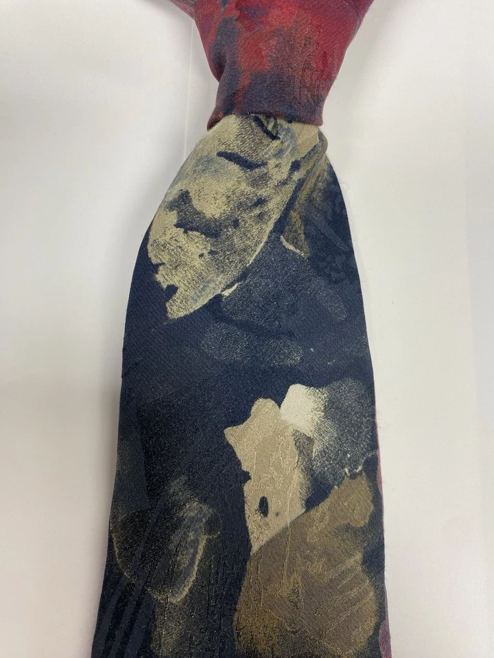 Lote de 2 corbatas abstractas vintage Enrico Guccini años 90 audaz seda cuello corbata Foto 2 de 4