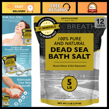 100 Pure Dead Sea Bath Salt - Fine Grain Soaking Salts 5 LB Bulk Resealable Pac