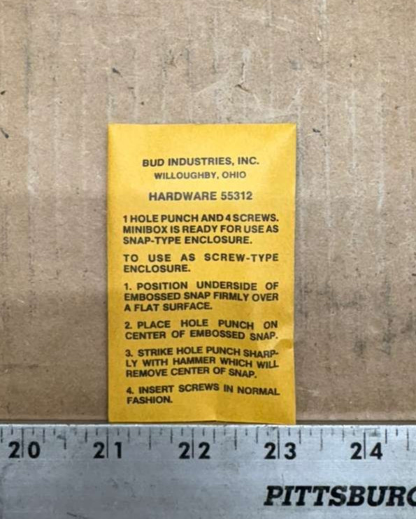 Bud Industries Aluminum Minibox Metal Enclosure 5"x 2 1/4" x 2 1/4" pn CU-3004-A