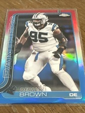 2025 Topps Chrome Football Derrick Brown #47 Red White & Blue Refractor