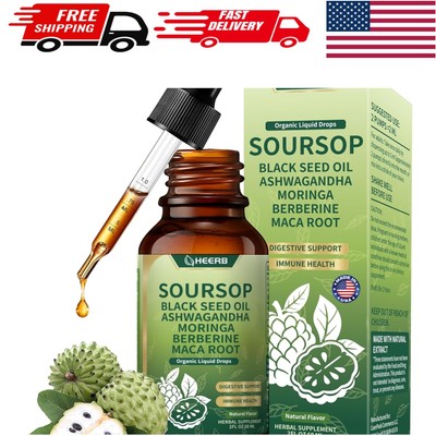 Organic Soursop Bitters   4-Step Detox Blend for Digestion & Vitality, 2 Fl Oz