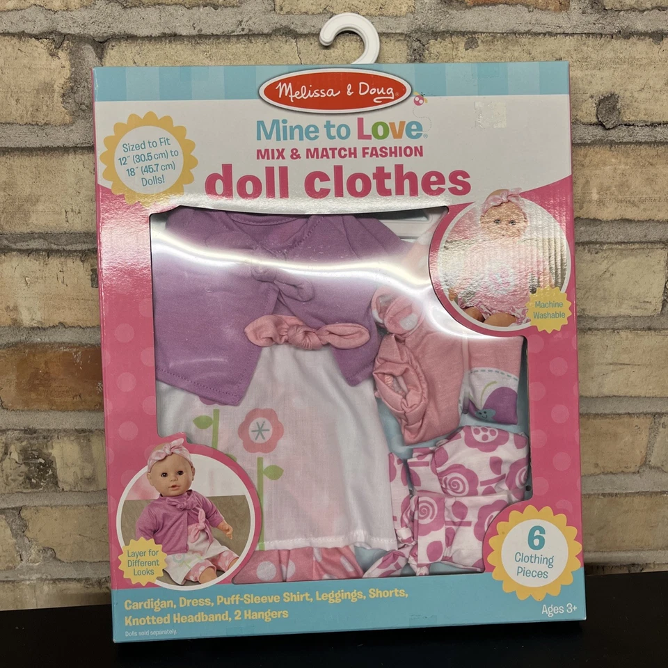 Ropa para muñeca Melissa & Doug-Mine To Love mezcla y combina moda nueva en caja Foto 3 de 4