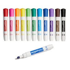 Amazon Basics Dry Erase Whiteboard Markers, Chisel Tip, Low-Odor, Assorted Colo