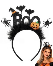 Halloween Headband for Women, Pumpkin Bat Spider Hairband