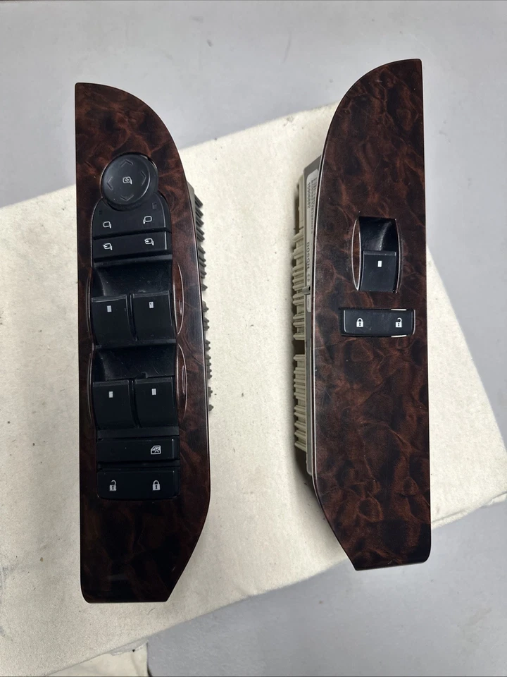 Par de interruptores de ventana delantera Yukon Denali Chevy Tahoe Suburban 2007-09 OEM arce Foto 2 de 4