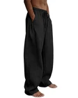 Men's Baggy Sweatpants Heavyweight Fleece Wide Leg Drawstring Sweat Pants,Cas...
