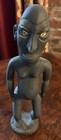 Vintage Papua New Guinea Hand Carved Wood Sculpture man with shell inset eyes — photo 1
