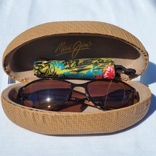 Maui Jim "SHORELINE" 114-25 Gloss Brown  Tri-Color Swirl WRAPS/Bronze 95/100 