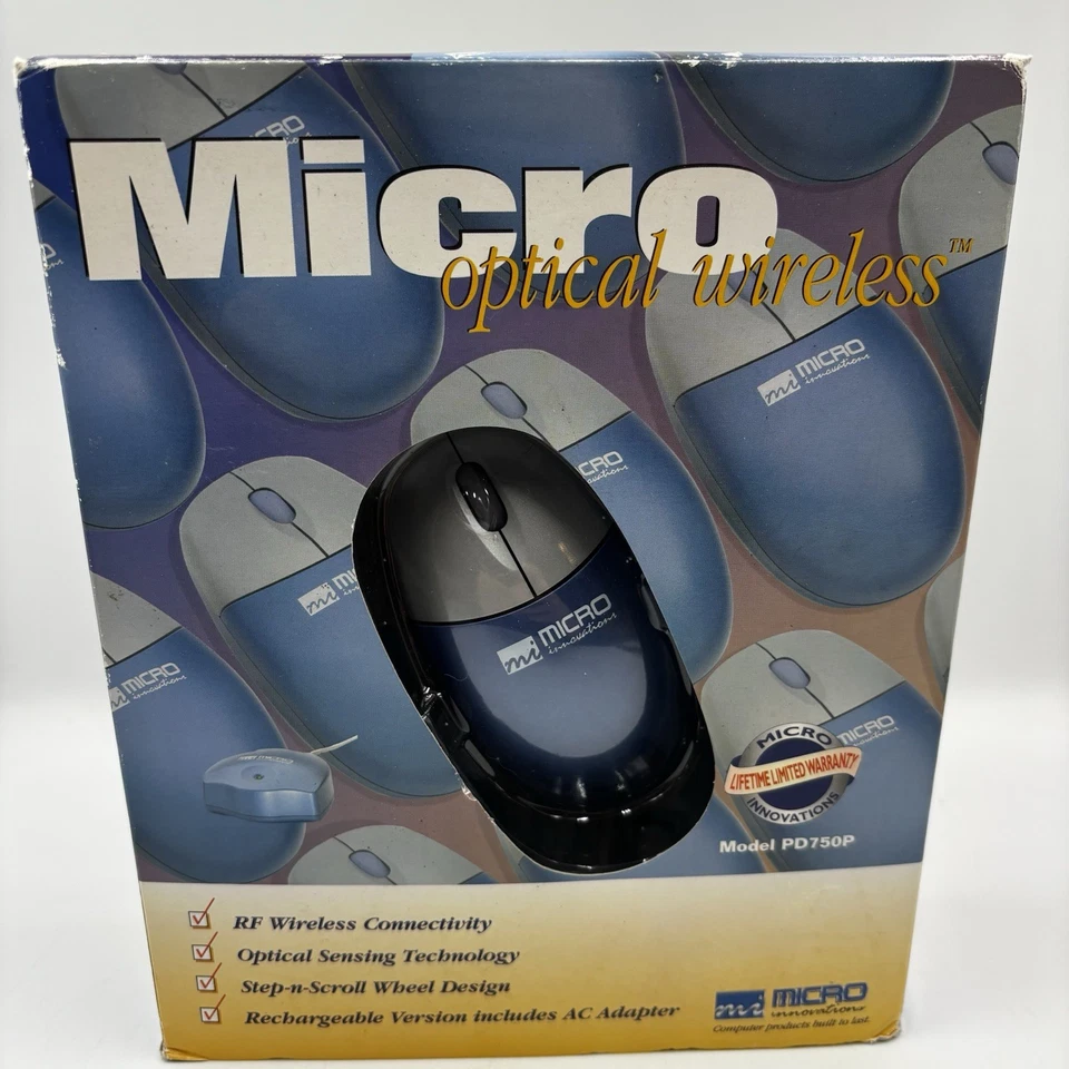 Micro Innovations RF Wireless Mouse Set PD750P Rechargeable Mouse & USB Receiver - Image 4 of 4