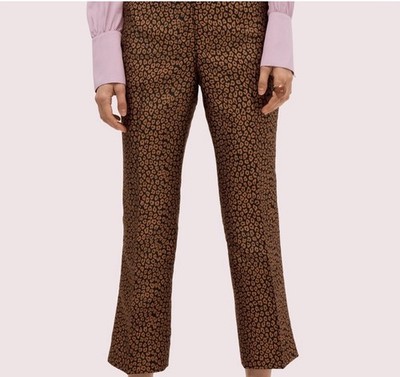Kate Spade Flora Leopard Print Crop Pants Size 4 Jacquard $225 Nwot