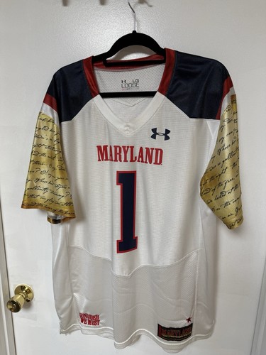 RARE Maryland Terrapins 2014 Triumph Star Spangled Banner Jersey UA Mens Large