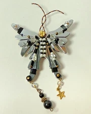 Vintage Signed 1996 Liztech Artisan Jewelry Papillon Butterfly Moth Brooch Pin