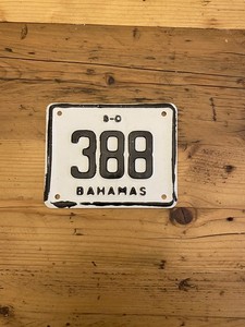 Rare Bahamas - Motorcycle Licence Plate 388