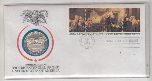 USA 1976 Bicentenary: Independence Day Sterling Silver medallion/PNC