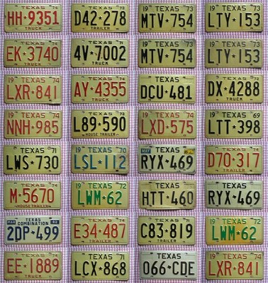 TEXAS schönes altes Retro, mehrere zur Auswahl AMERIKANISCHES NUMMERNSCHILD