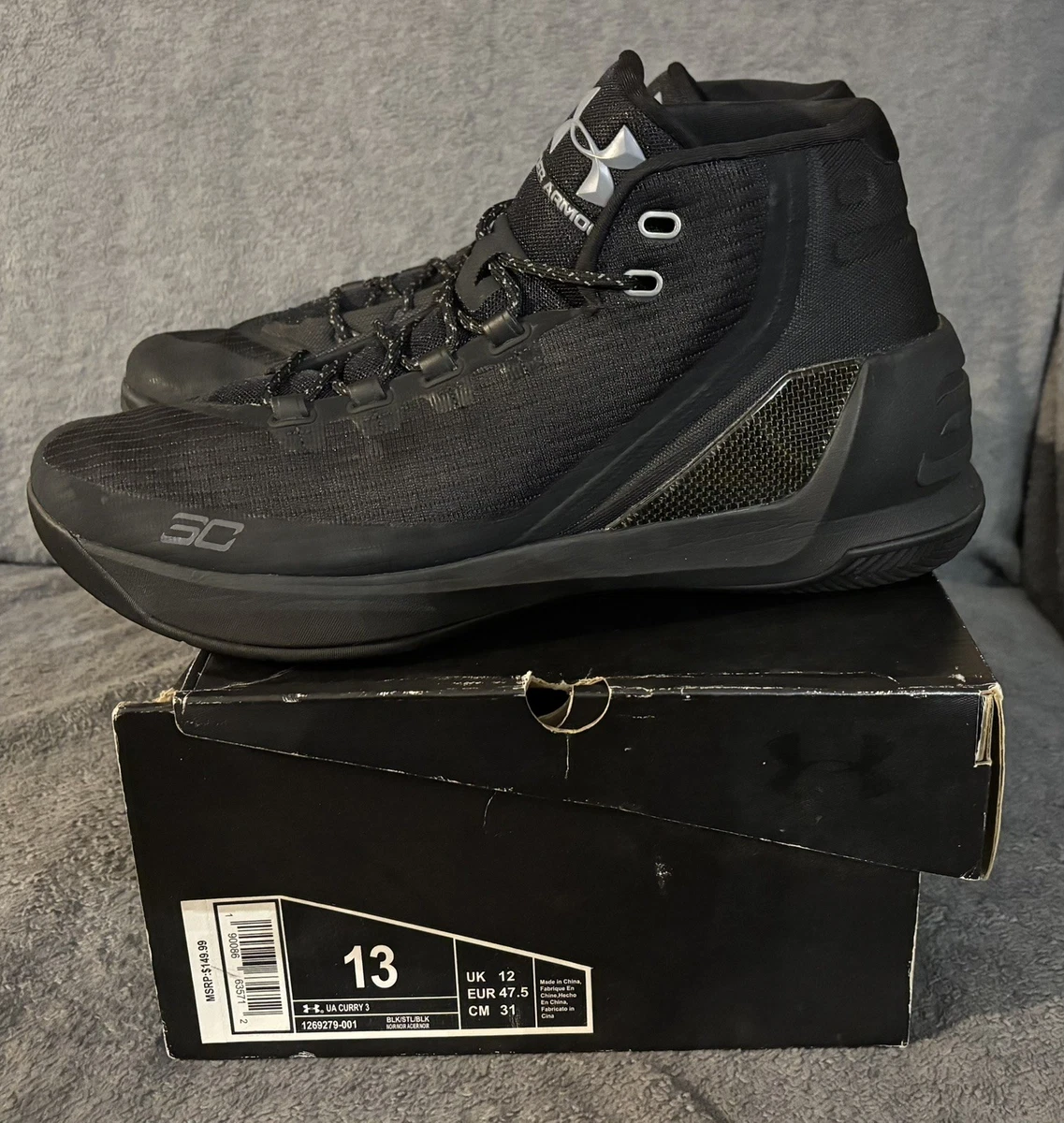 Under Armour Curry 3 Trifecta Black for sale | eBay