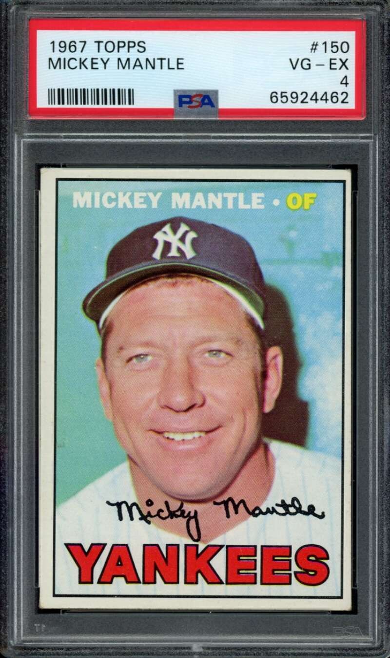 1967 Topps #150 Mickey Mantle PSA 4 New York Yankees (4462)
