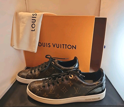 LOUIS VUITTON FRONTROW WOMEN'S SHOES Low Top Trainers Brown Monogram Sz. 39