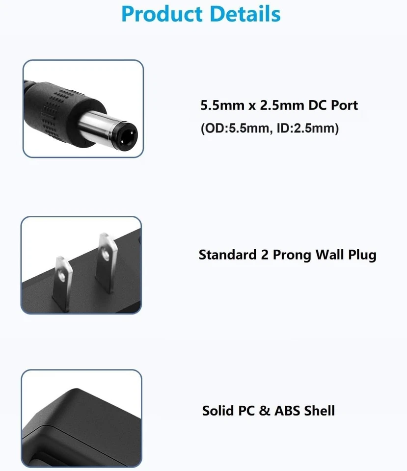 Adaptador de fuente de alimentación 5V 1A Adaptador de cargador de pared 5W AC/DC Enchufe transformador Foto 3 de 4