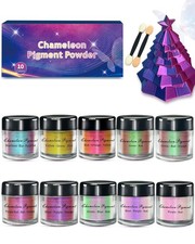 Chameleon Mica Powder, 10 Colors Shift Mica Powder for Epoxy Resin, Tumbler, ...