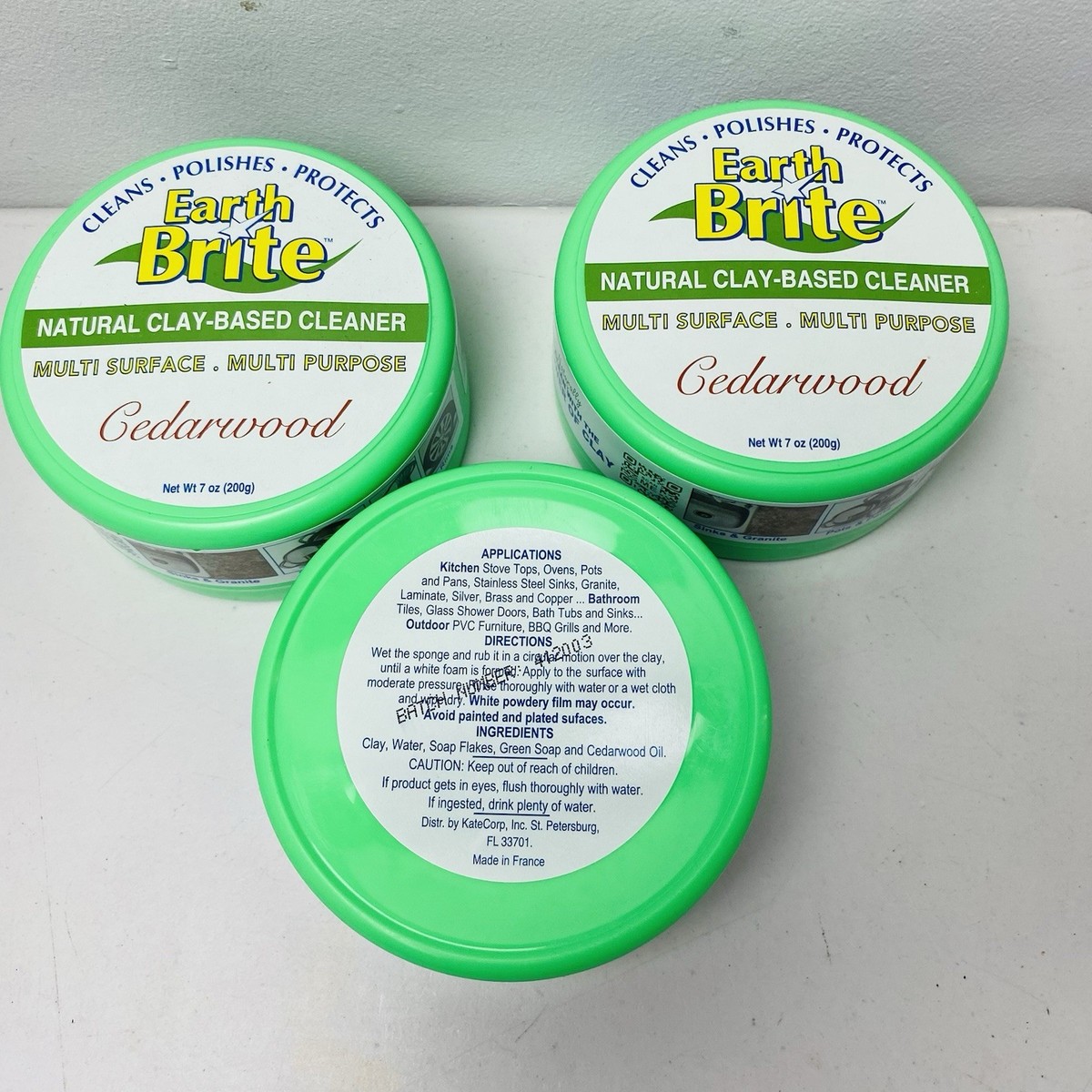 Earth Brite Clay-Based Cleaner Cedarwood 7oz | Multi Surface | Lot