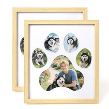 Dog Paw Print Photo Collage Frame, Holds 5 Pictures of Pets Owners, Ideal G...