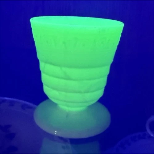 RARE - Vintage McKee Jadeite Pressed Glass Footed 5.5oz Tumbler or sherbet cup