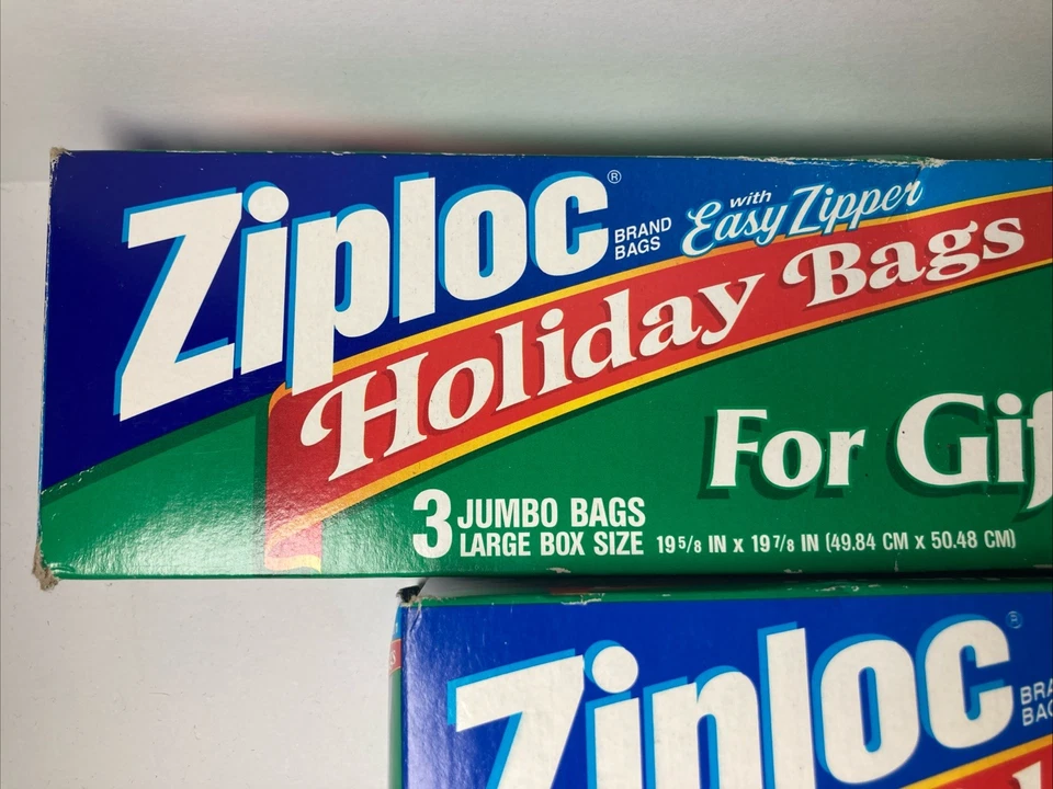 Vintage Ziploc Holiday Bags Jumbo Medium Small Easy Zip Christmas Gifts 2000 - Image 2 of 4
