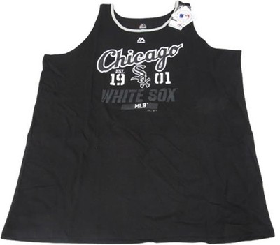 New Chicago White Sox Mens Big & Tall Sizes Majestic Black Tank Top Muscle Shirt