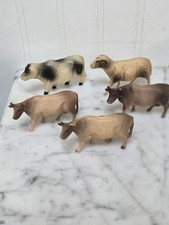 Lot Of 5 Vintage Celluloid Animals Including cows sheep READ