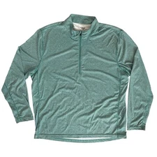 1764 Quarter Zip Performance Golf Pullover XL Green Microprint Athletic Apparel