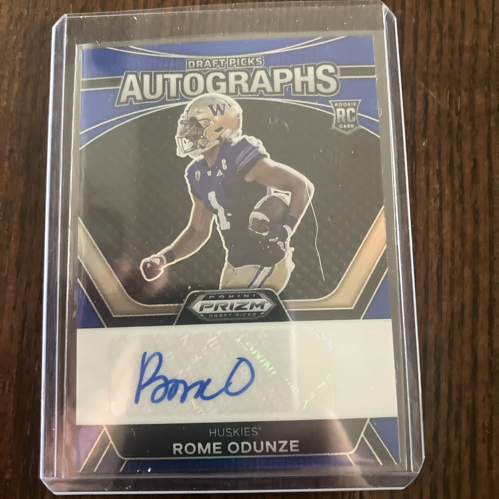 Rome Odunze 2024 Panini Prizm Draft Football Blue Ice Auto /75 RC Bears