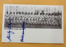 Negro leagues Autographed Retort  NrMT 49 Philad Stars Stanley Glenn Bill Cash