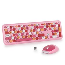 Wireless Typewriter Keyboard and Mouse Combo Retro 104 Key Full Size Office S...
