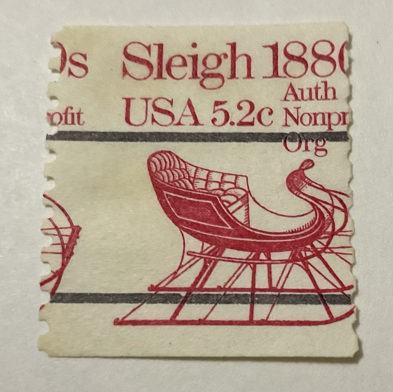 US ERROR Stamps #1900 ,misperf, 1880 Sleigh,used, Precancel
