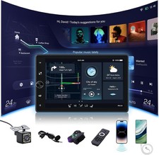 Single Din 10" Touch Screen Stereo Bluetooth Radio Car Apple/Android Carplay CAM