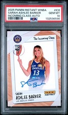 2025-26 Panini Instant WNBA Sarah Ashlee Barker Incoming RC Auto #15/25 PSA 10