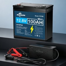12V 100Ah LiFePO4 Lithium Battery Only/20A Charger Only/Combo for Marine Lot