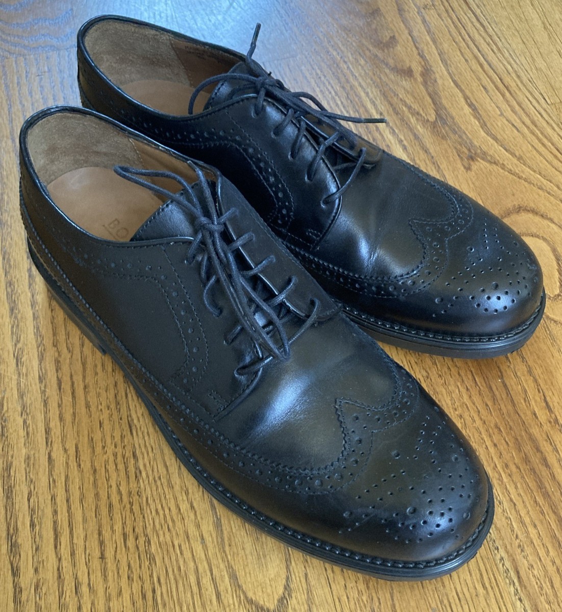 Bostonian Strada Black Leather Wingtip Oxford Shoes Men