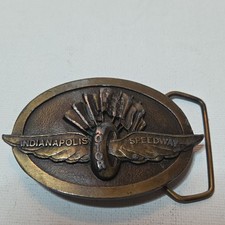 Indianapolis Motor Speedway Bronze Belt Buckle Racing Indy Souvenir Indy Racing