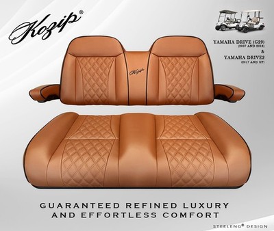 'KOZIP' YAMAHA G29 / Drive2 GOLF CART FRONT SEAT/BACKREST CUSHION SET (BROWN)
