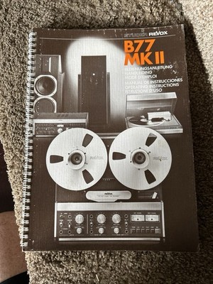 Studer ReVox B77 Reel to Reel Original Vintage Operating Instructions Manual