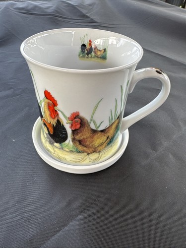 Leonardo Collection Fine China Chicken Mug With Coaster Good Condition. - Picture 21 of 24